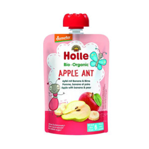 Holle - Apple Ant Pure frutash mollë, banane dhe dardhë (6m+)