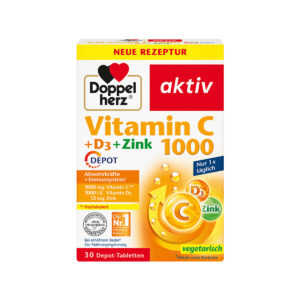 DoppelHerz - Vitaminë C 1000 + D 1000 IU + Zink